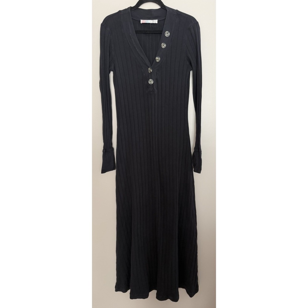 Free People Beach Sunflower Maxi Dress Black Women's Size Medium